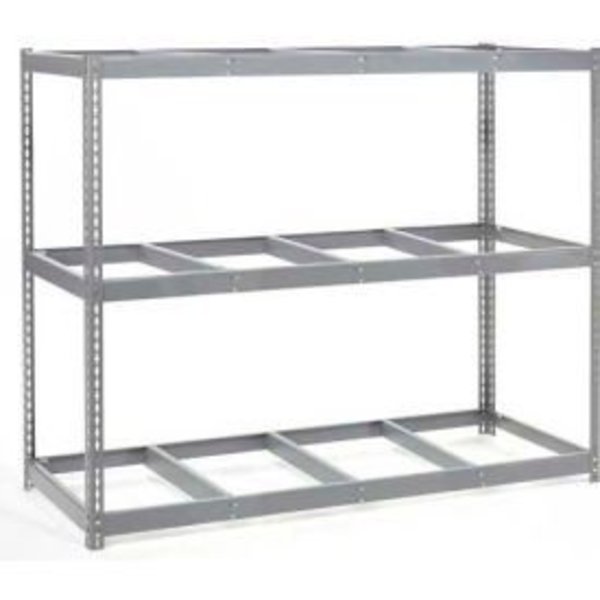 Global Equipment Wide Span Rack 96Wx24Dx60H, 3 Shelves No Deck 800 Lb Cap. Per Level, Gray 716622